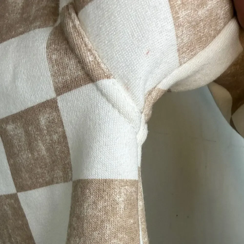 Grayson Mini Checkered Brown and White Sweatshirt size 5T